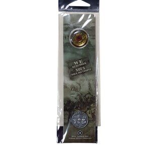 Royal Canadian Mint Special Edition Bookmark With Commemorative Coins “We Rememb